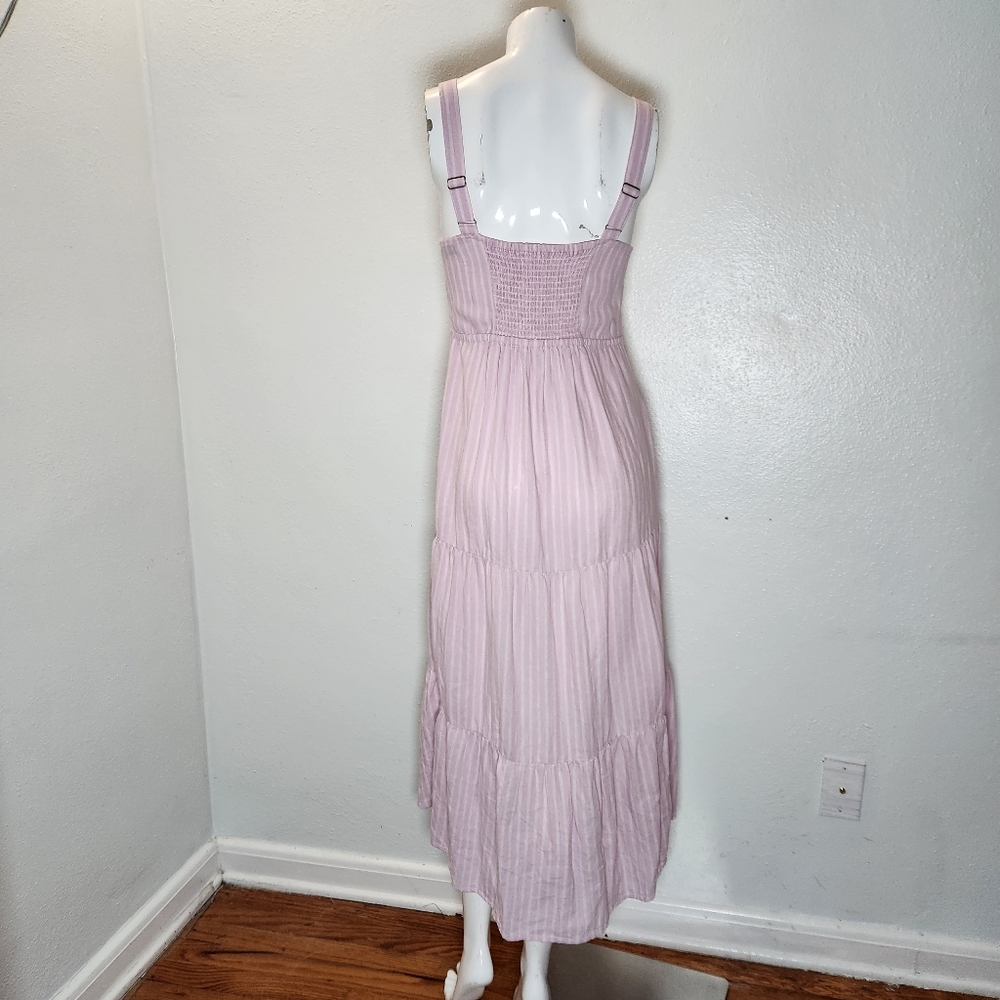 Sonoma Linen Blend Stripped Dress Size Medium - Picture 3 of 12